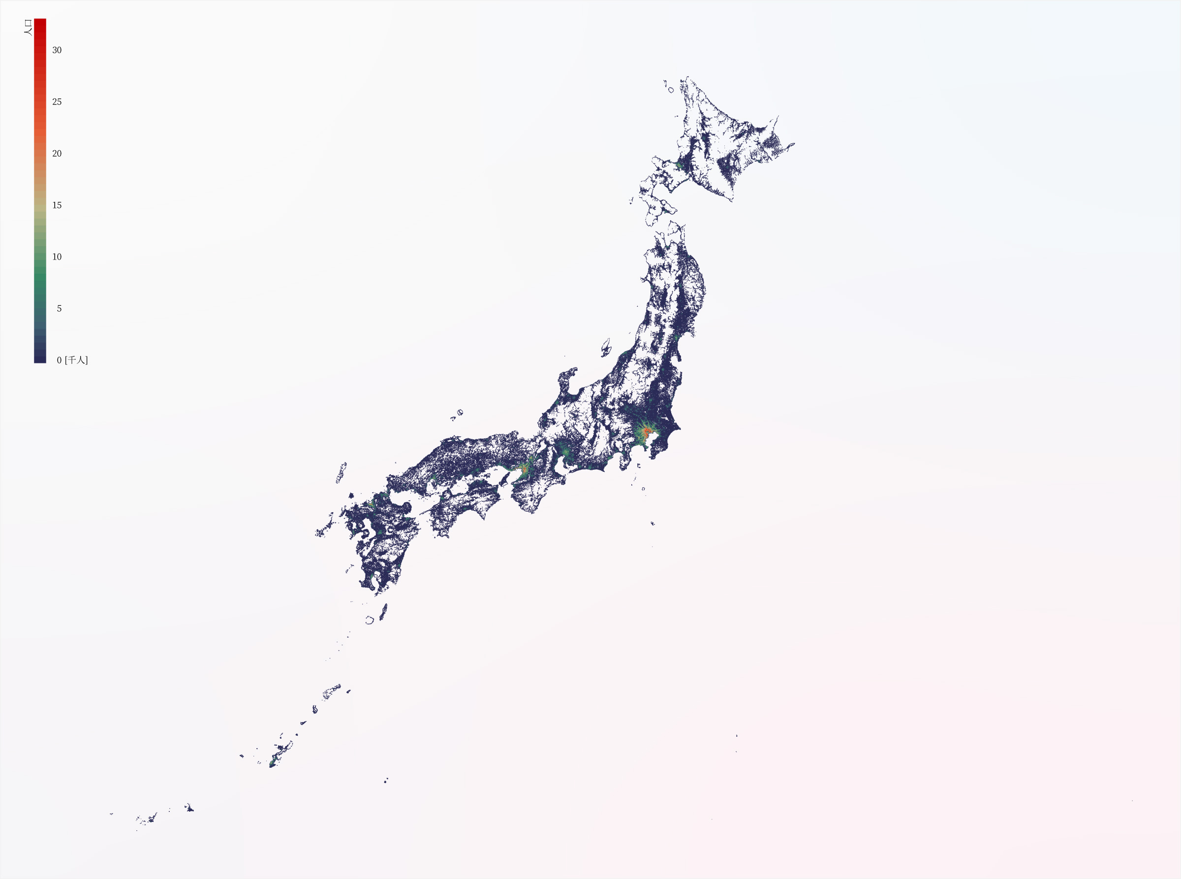 人口分布からみる日本 Visualizzato Da Dilettante